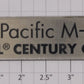 Lionel 51007-11 Union Pacific M10000 Century Club II Stainless Steel Nameplate