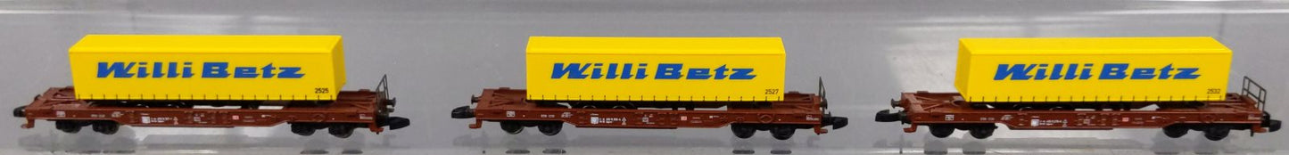 Marklin 82289 Z DB Schenker Rail Type Sdgkms 707 Deep Well Flat Set (Set of 3)
