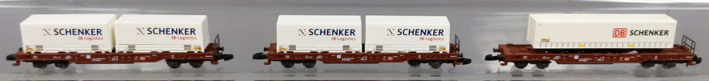 Marklin 82288 Z DB Schenker Rail Type Sdgkms 707 Flat Car Set (Set of 3)