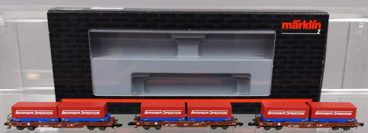 Marklin 82286 Z DB German Railroad AG Deep Well Flat Car Set (Set of 3)