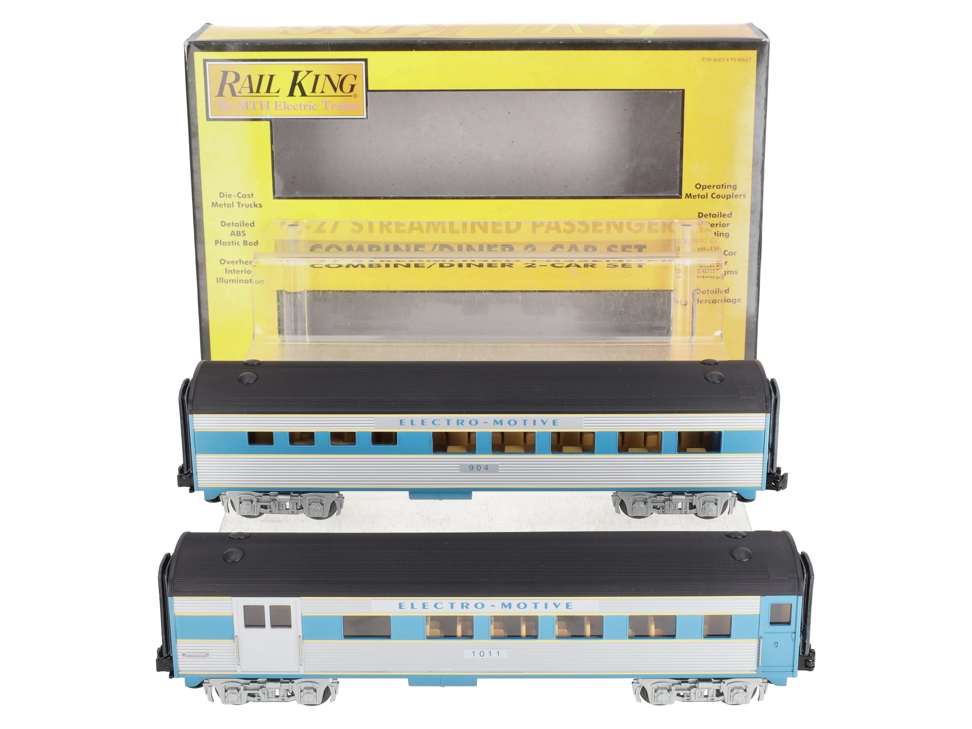 MTH 30-6128 O EMD O-27 Streamlined Combo/Diner Set (Set of 2) NIB