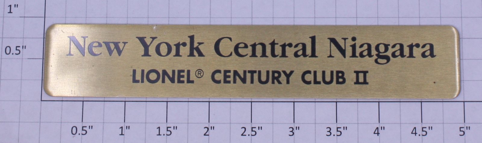 Lionel 14136-10 Century Club II Niagara Brass Nameplate Plaque