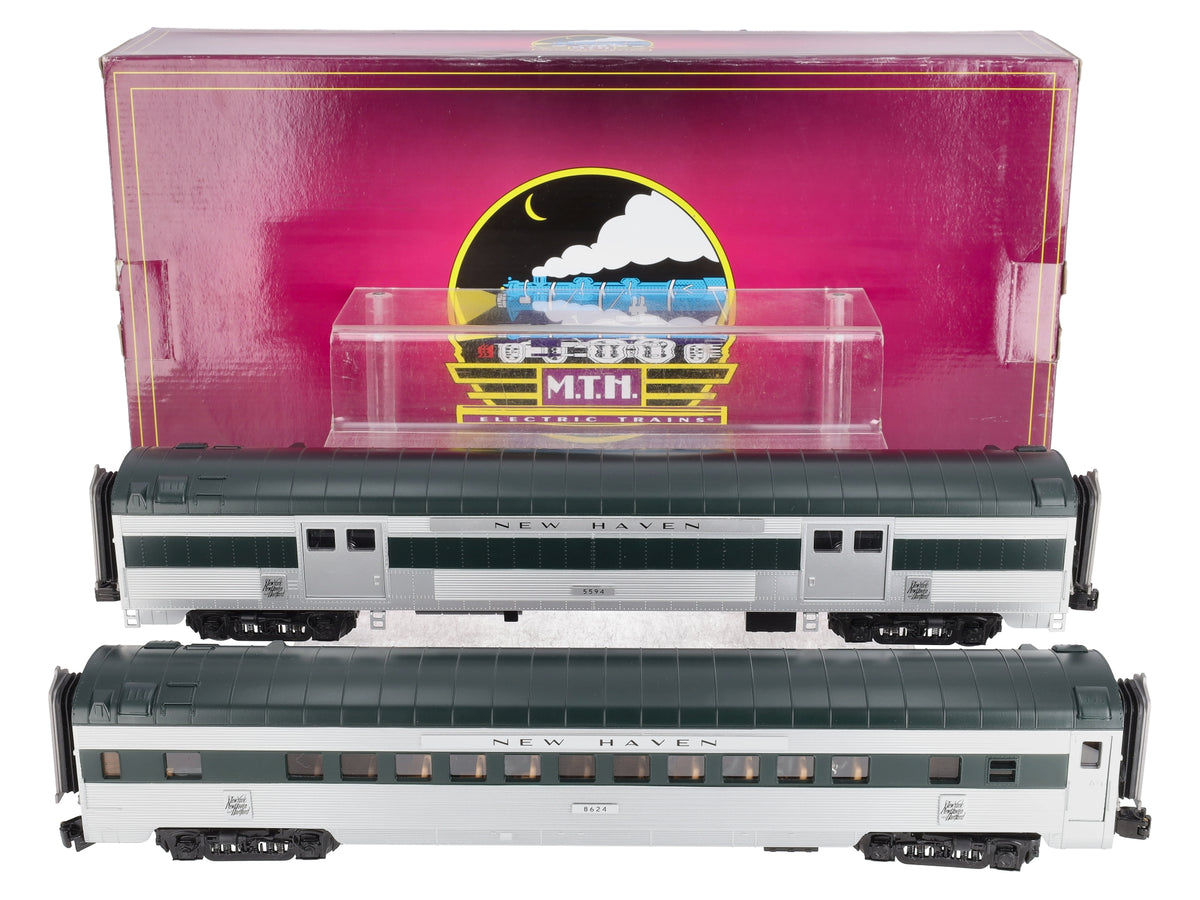 MTH 20-64200 O Gauge New Haven 70' Baggage and Coach Car 2 Pack NIB