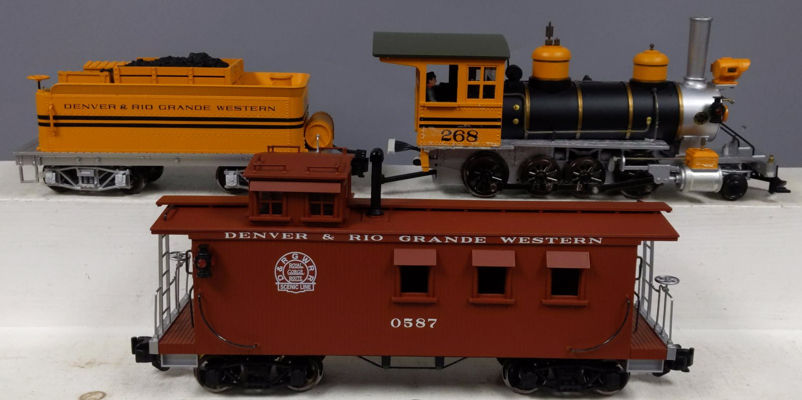 Aristo-Craft 80102C D&RGW C-16 Steam Loco. w/ Caboose – Trainz