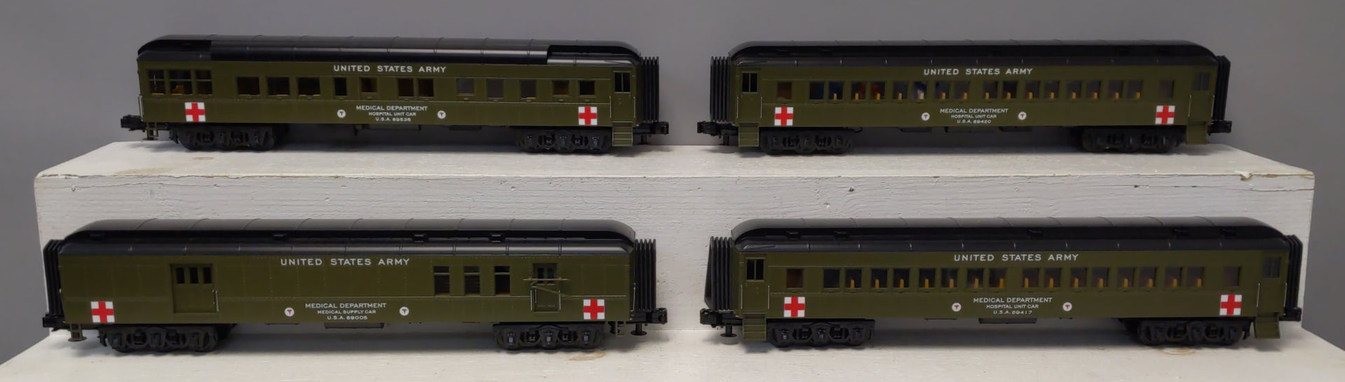 MTH 30-69255 O U.S. Army 60' Madison Passenger Car Set (Set of 4)