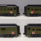 MTH 30-69255 O U.S. Army 60' Madison Passenger Car Set (Set of 4)
