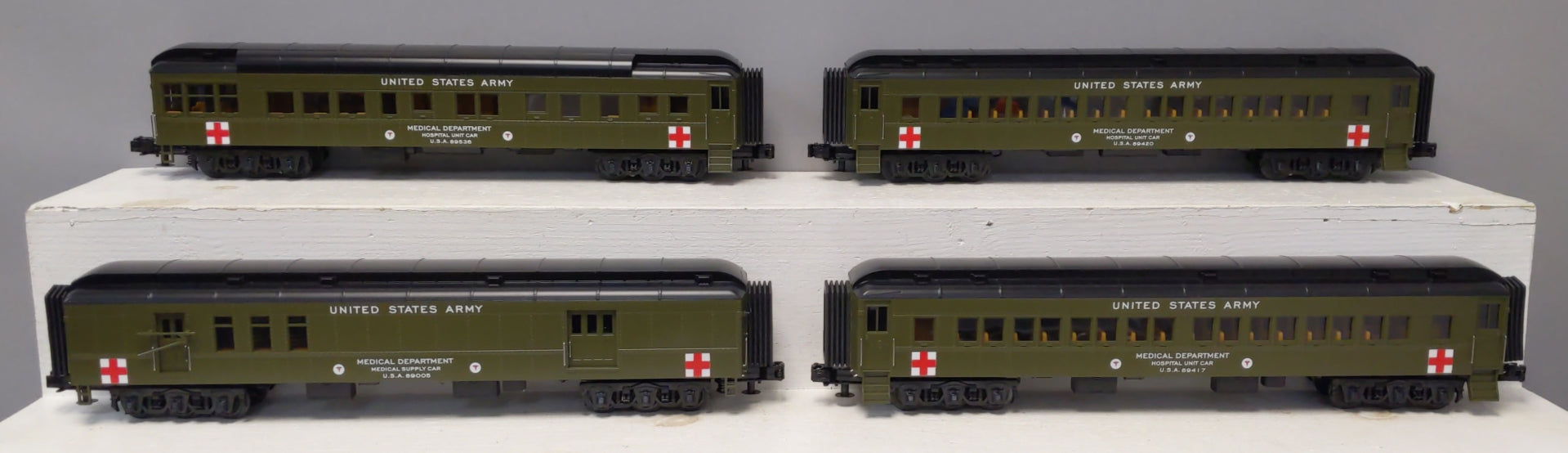 MTH 30-69255 O U.S. Army 60' Madison Passenger Car Set (Set of 4)