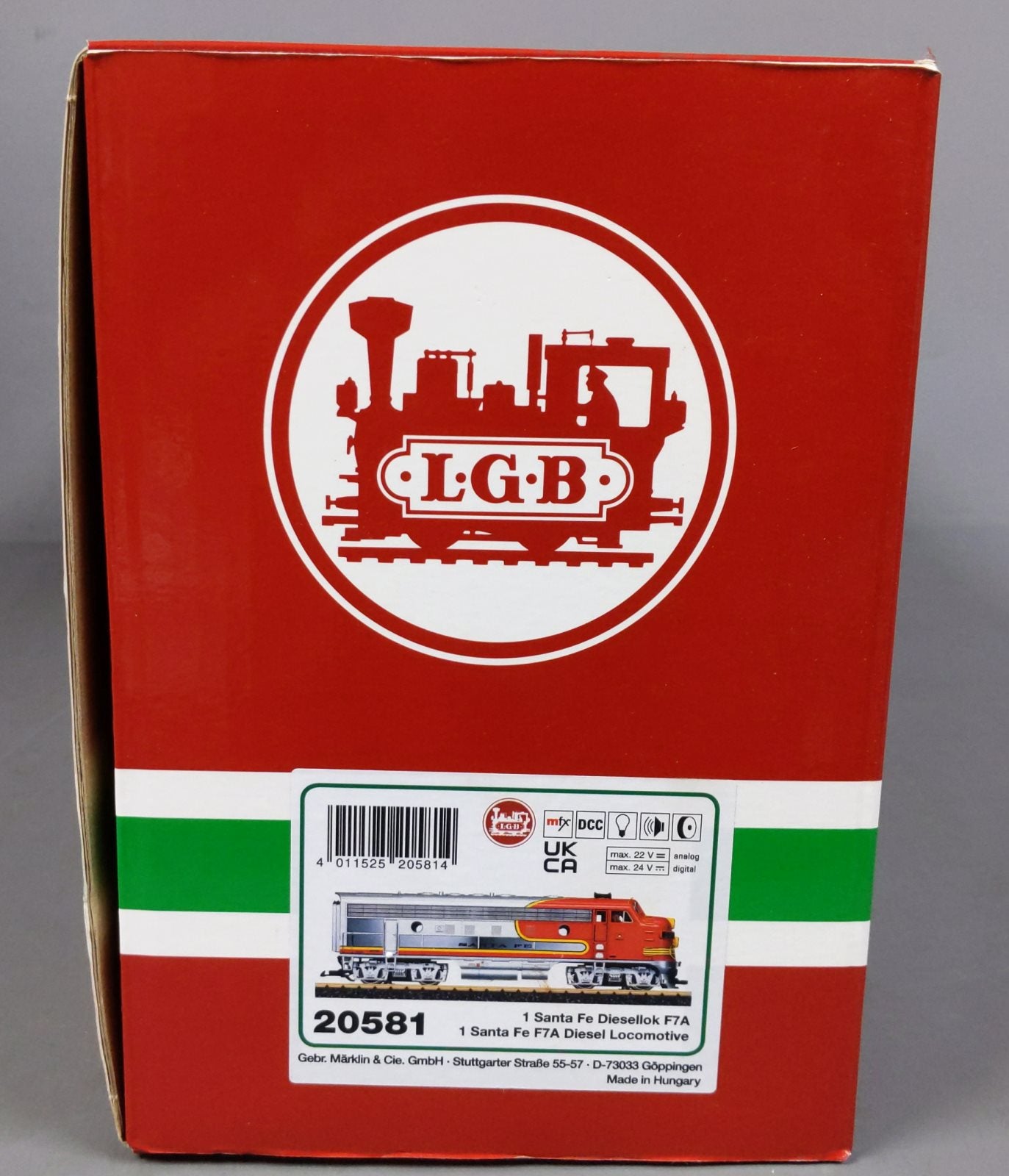 LGB 20581 G Santa Fe F7A Unit Diesel Locomotive with Lights & Sound LN/Box