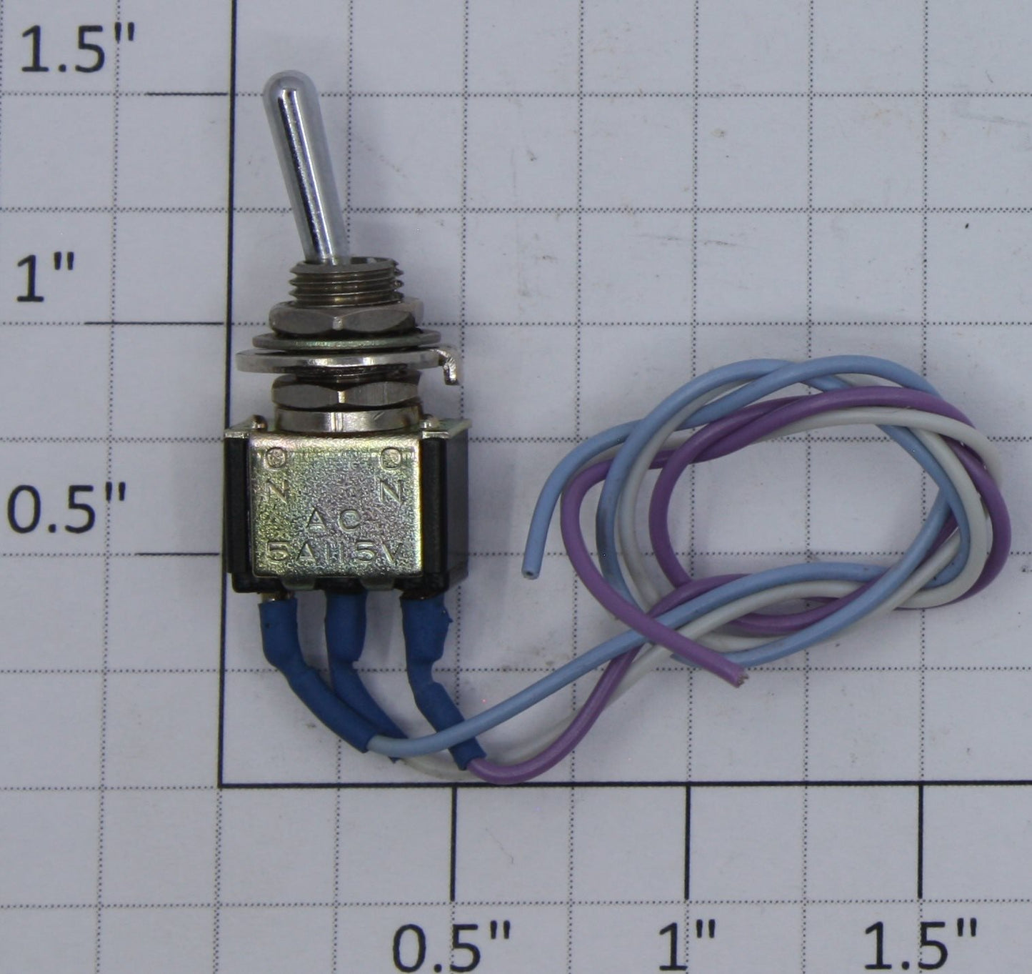 Acme MST105D SPDT Mini ON/ON Toggle Switch 5A @ 115VAC with Wire
