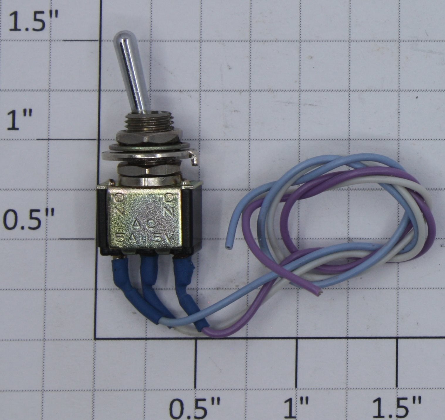 Acme MST105D SPDT Mini ON/ON Toggle Switch 5A @ 115VAC with Wire