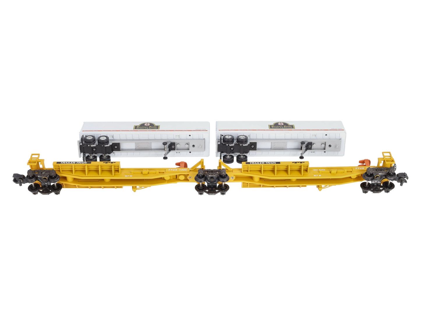 American Flyer 6-48493 S Scale Southern Pacific T.T.U.X Flatcar With Trailers NIB