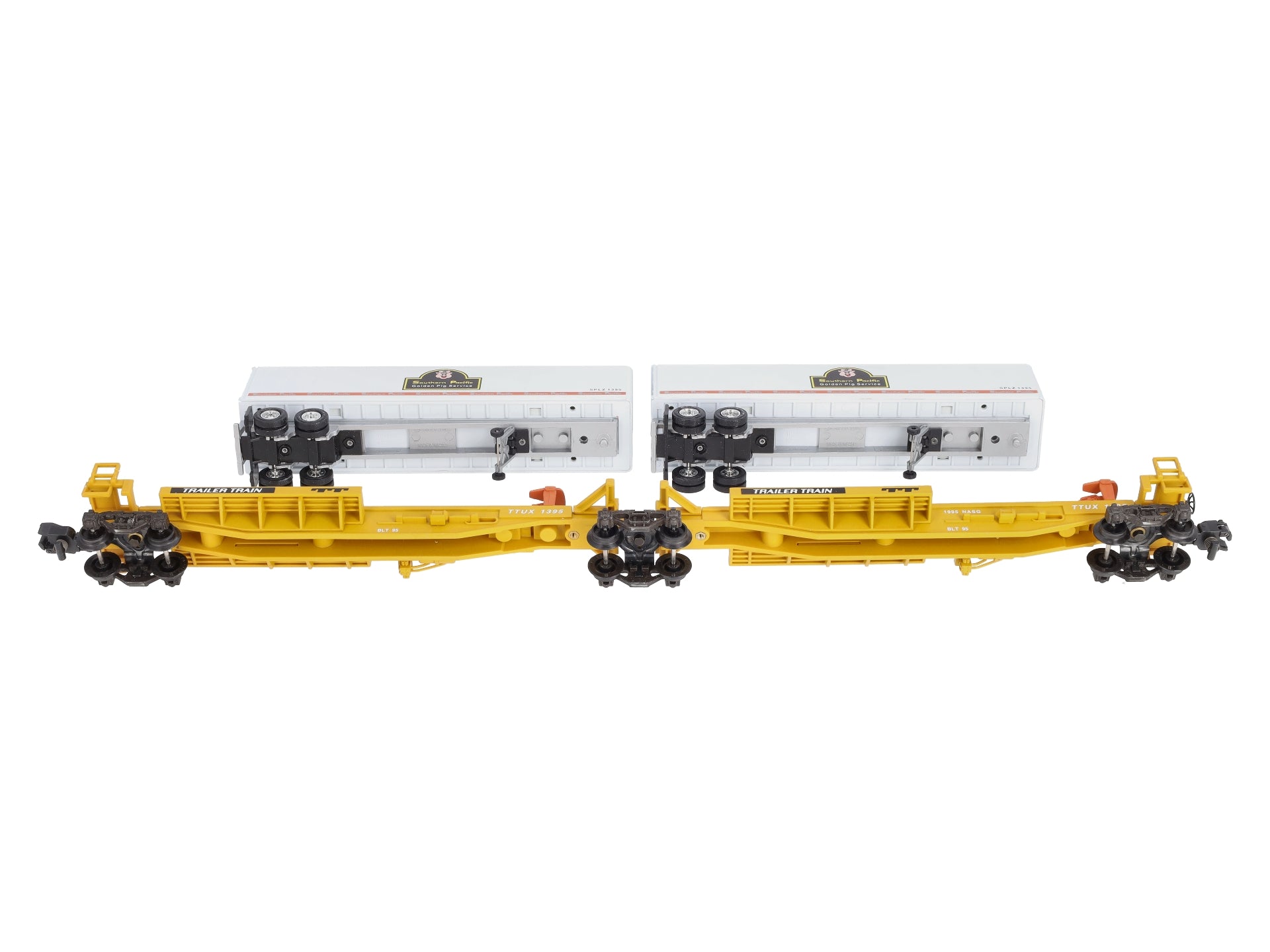 American Flyer 6-48493 S Scale Southern Pacific T.T.U.X Flatcar With Trailers NIB