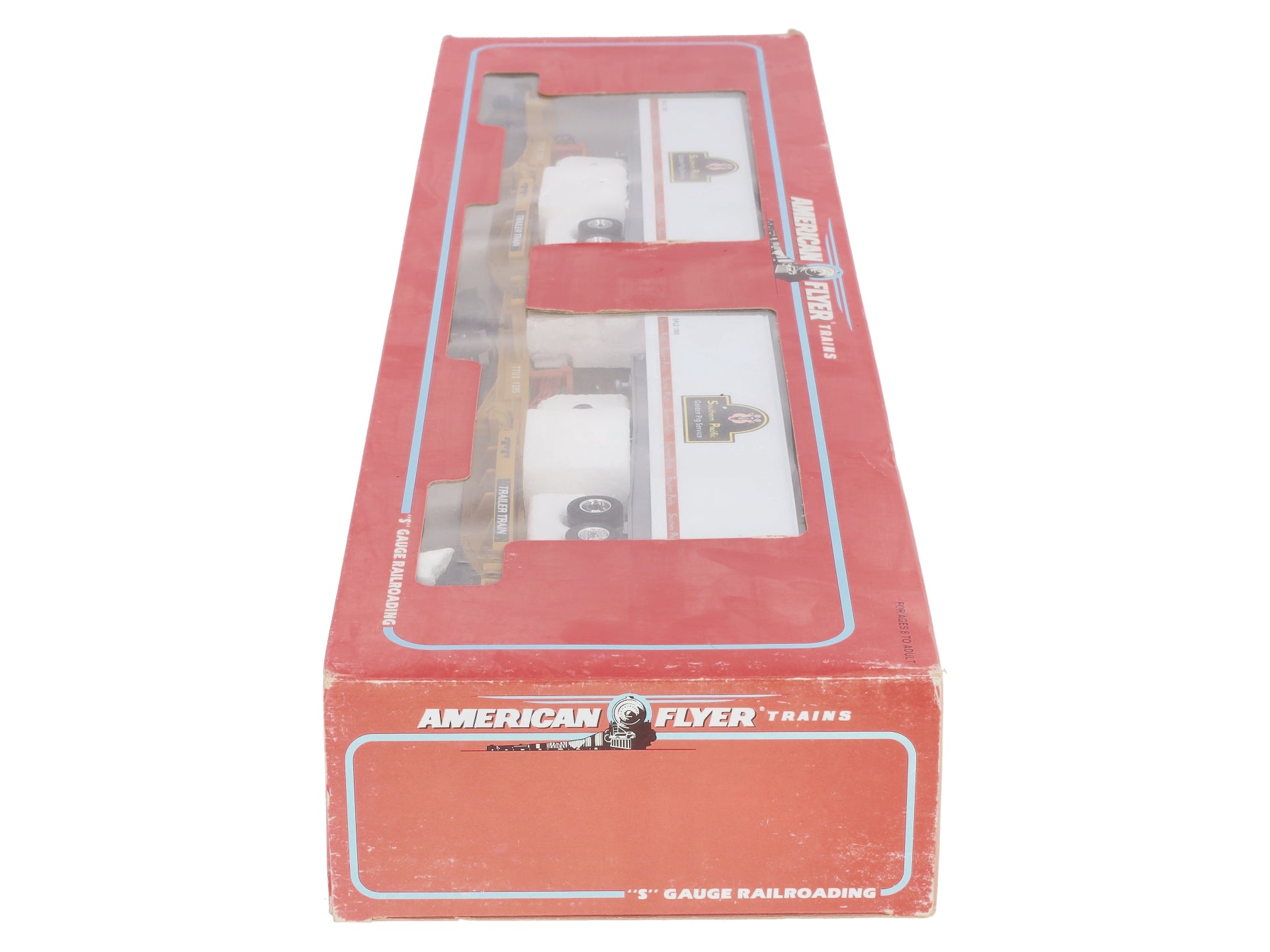 American Flyer 6-48493 S Scale Southern Pacific T.T.U.X Flatcar With Trailers NIB