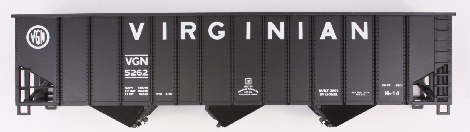 Lionel 17143-7 Virginian 3-Bay Freight Hopper Shell #5262