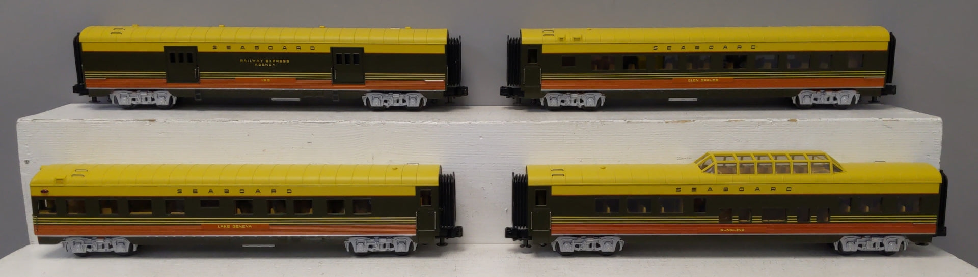 MTH 30-6703 O Seaboard Rail King 60' Streamlined ABS Passenger (Set of 4) NIB