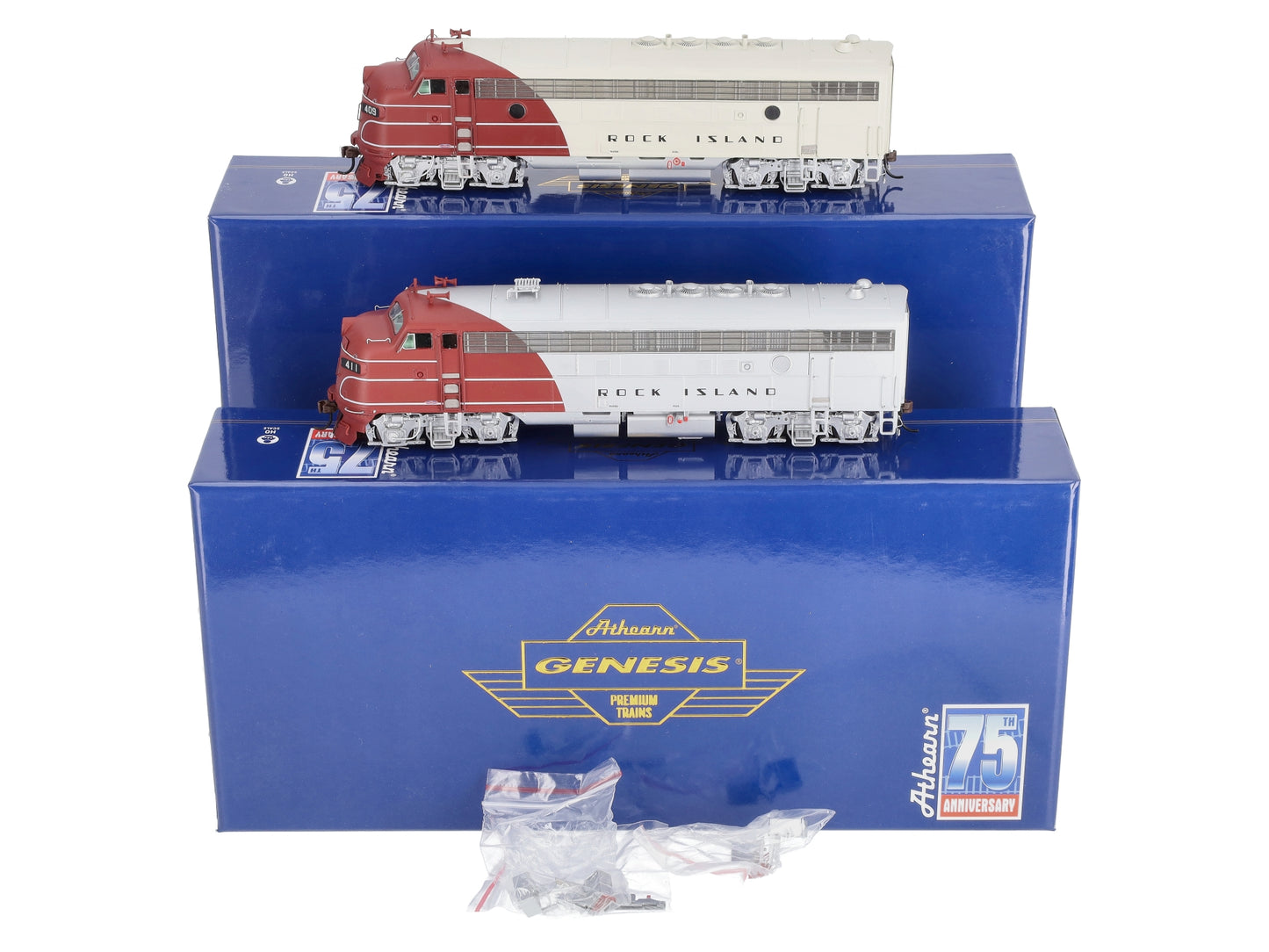 Athearn G19312 HO Rock Island FP7A/FP7A Diesel Locomotive #409/#411