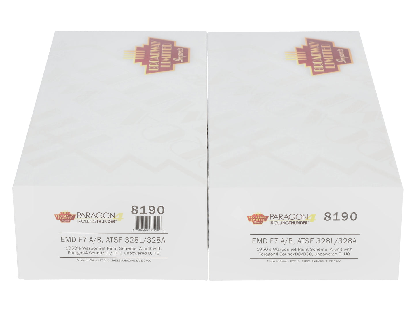 Broadway Limited 8190 HO ATSF EMD F7 A/B Diesel Locomotive P4 Sound/DC/DCC #328L