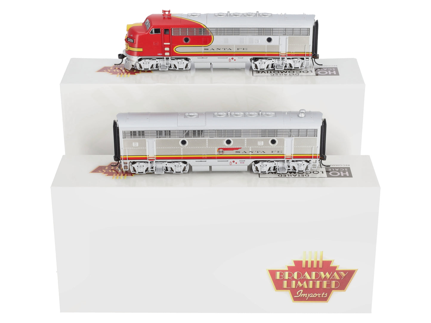 Broadway Limited 8190 HO ATSF EMD F7 A/B Diesel Locomotive P4 Sound/DC/DCC #328L