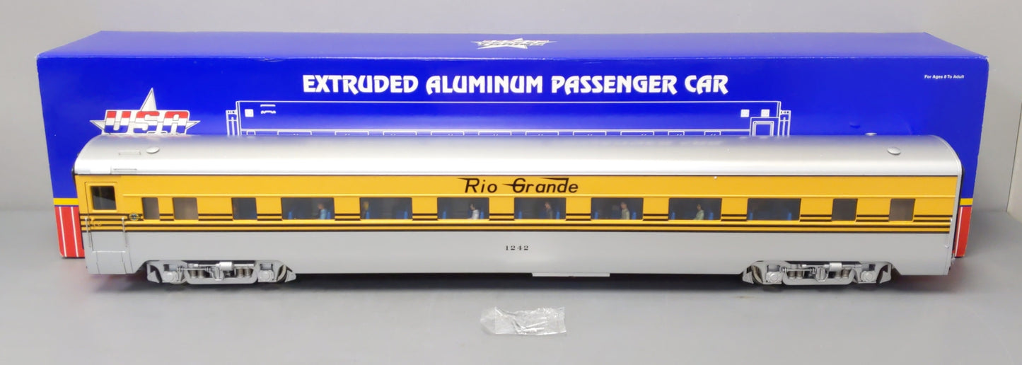 USA Trains R31132 G D&RGW Ski Train Corrugated Aluminum Coach #2, #1242