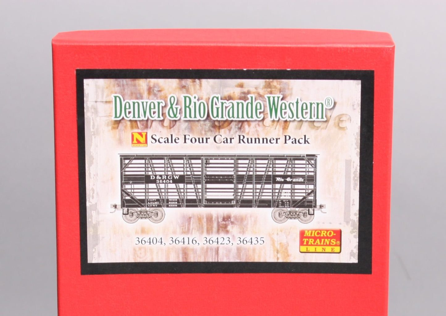 Micro-Trains 99300082 N DRGW 40' Stock Car Runner Pack (Set of 4)