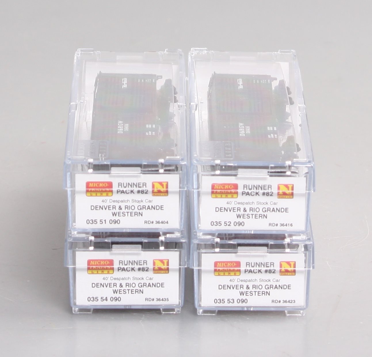 Micro-Trains 99300082 N DRGW 40' Stock Car Runner Pack (Set of 4)