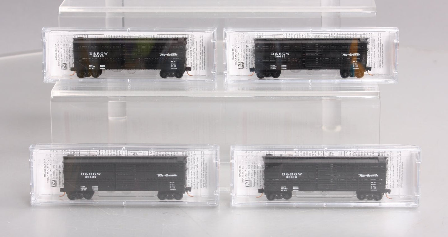 Micro-Trains 99300082 N DRGW 40' Stock Car Runner Pack (Set of 4)