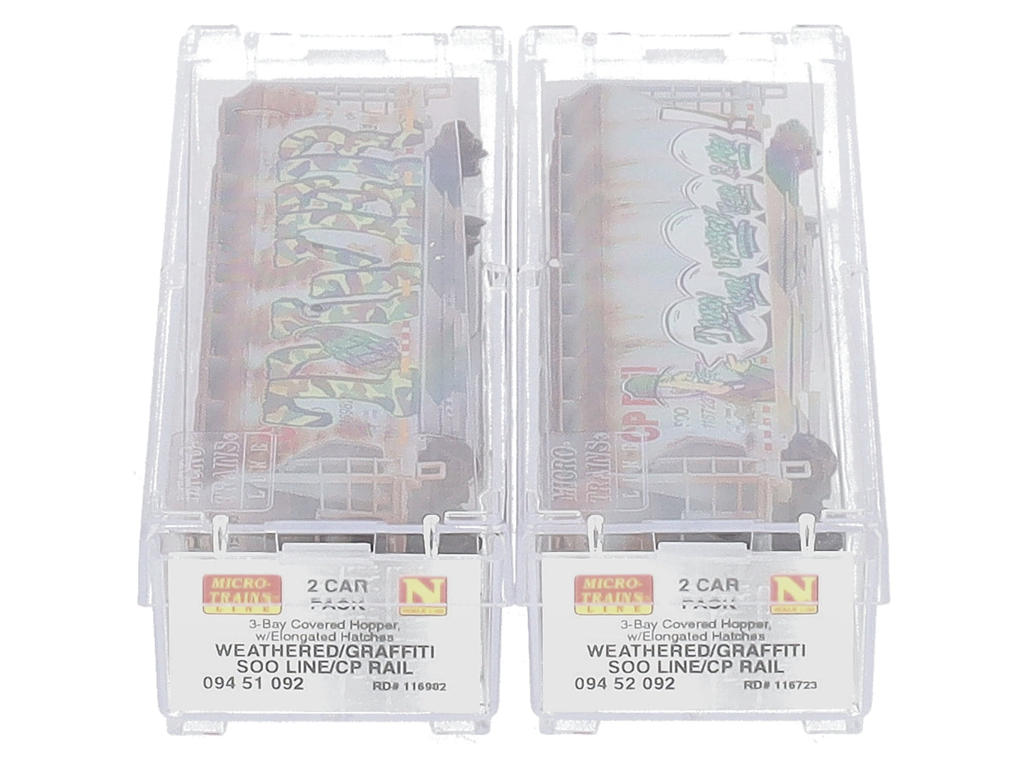 Micro-Trains 09444092 N Soo Line/CP Rail Weathered 3-Bay Hopper (Set of 2)