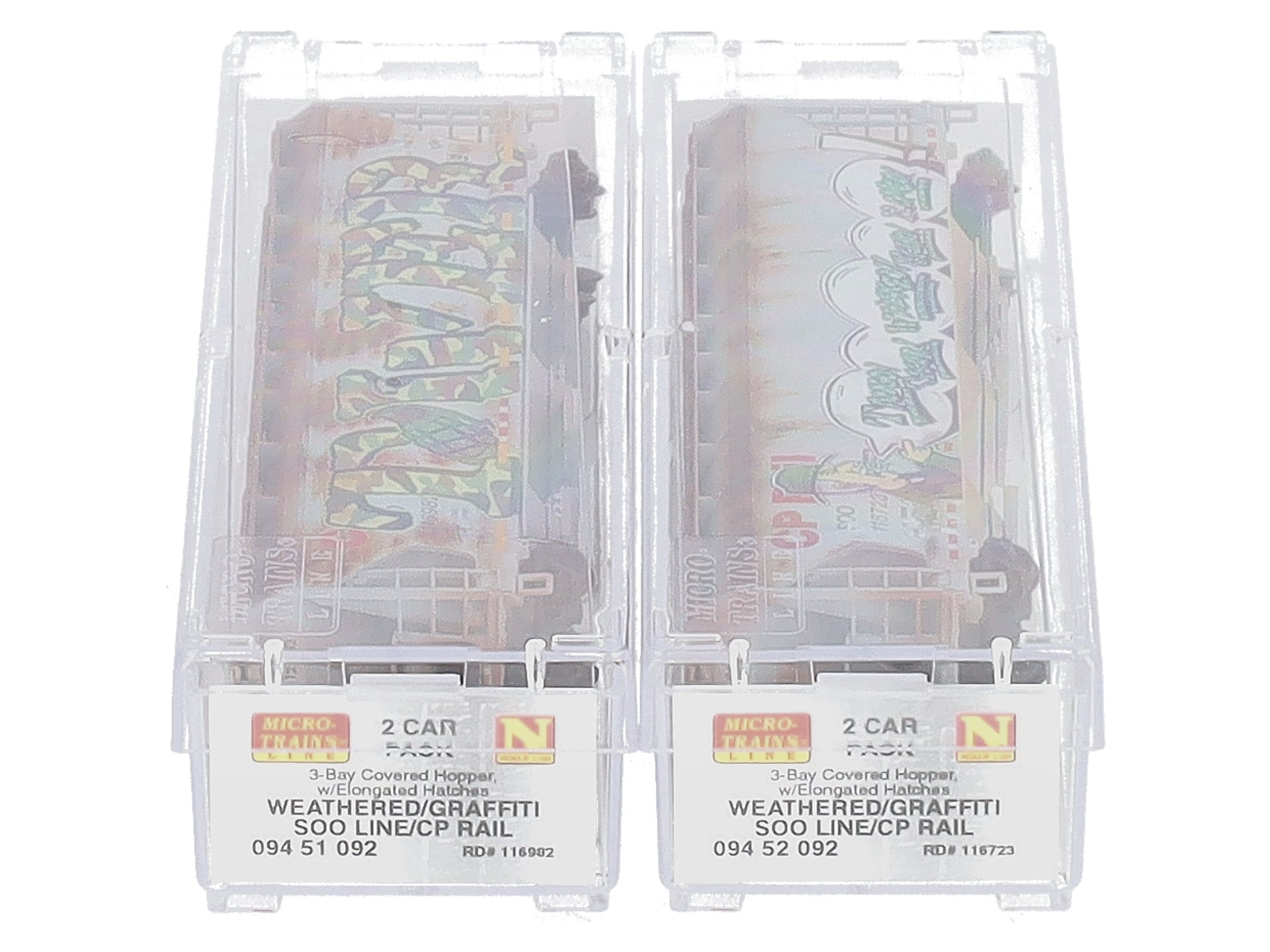 Micro-Trains 09444092 N Soo Line/CP Rail Weathered 3-Bay Hopper (Set of 2)