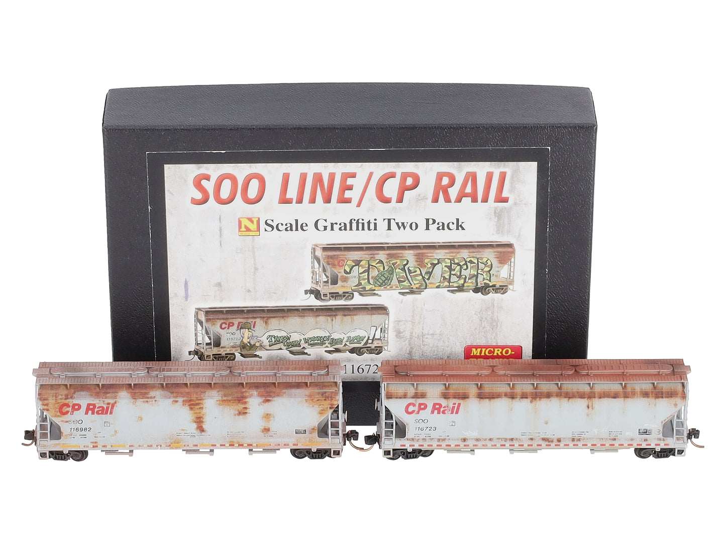 Micro-Trains 09444092 N Soo Line/CP Rail Weathered 3-Bay Hopper (Set of 2)