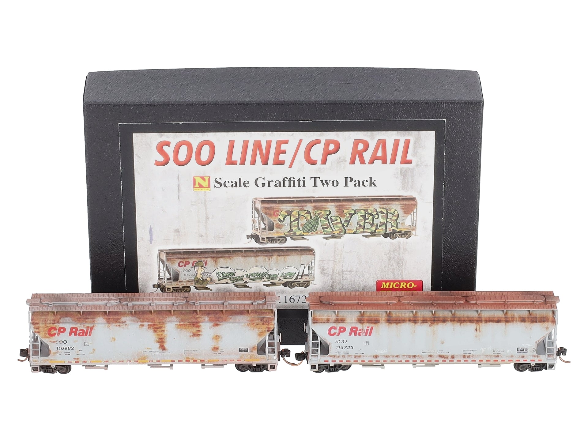 Micro-Trains 09444092 N Soo Line/CP Rail Weathered 3-Bay Hopper (Set of 2)