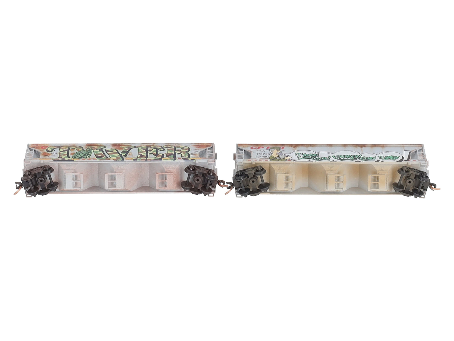 Micro-Trains 09444092 N Soo Line/CP Rail Weathered 3-Bay Hopper (Set of 2)