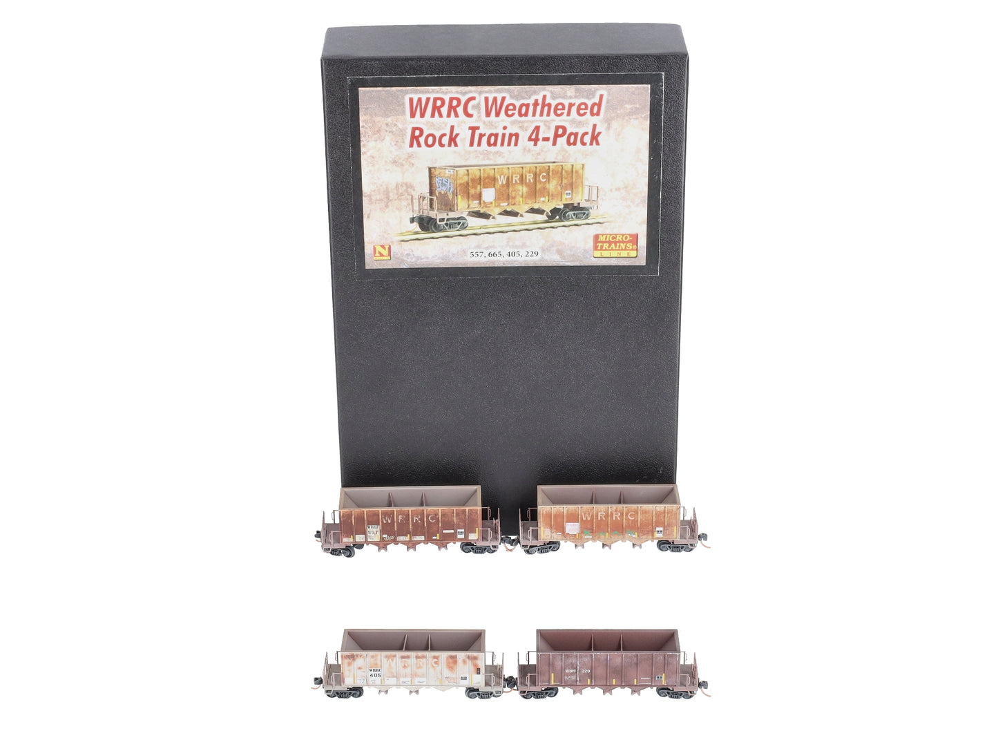 Micro-Trains 99305300 N WRRC Weathered Ortner 43' Open Hopper Runner 4-Pack