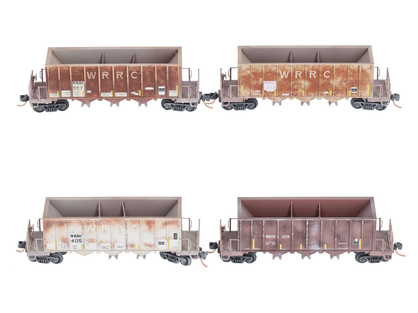 Micro-Trains 99305300 N WRRC Weathered Ortner 43' Open Hopper Runner 4-Pack