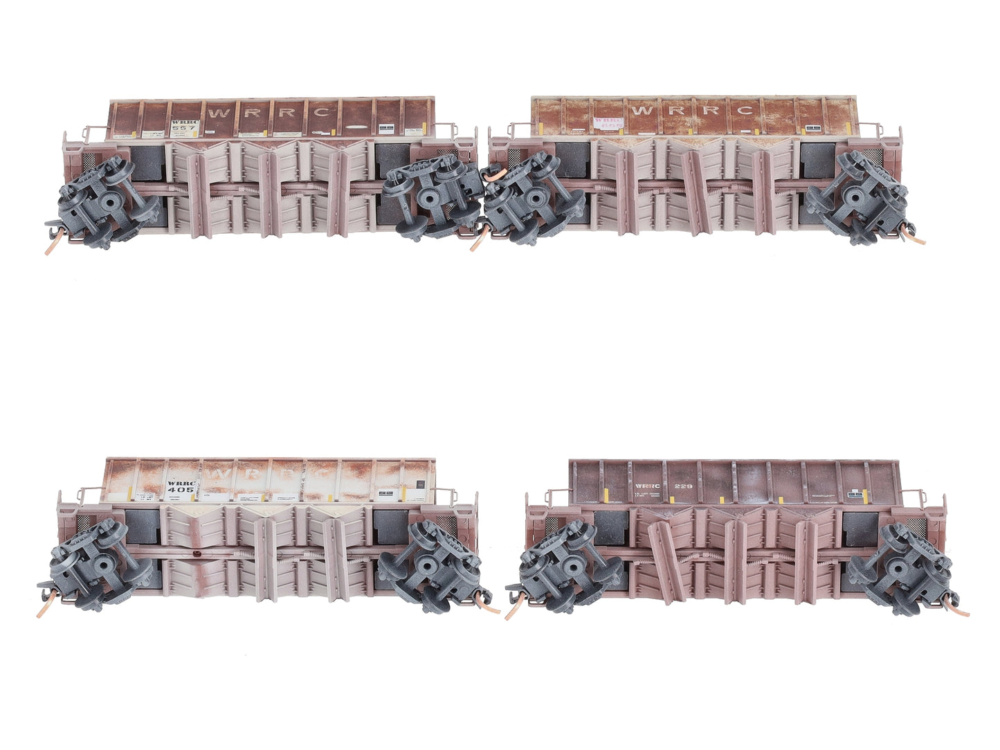 Micro-Trains 99305300 N WRRC Weathered Ortner 43' Open Hopper Runner 4-Pack