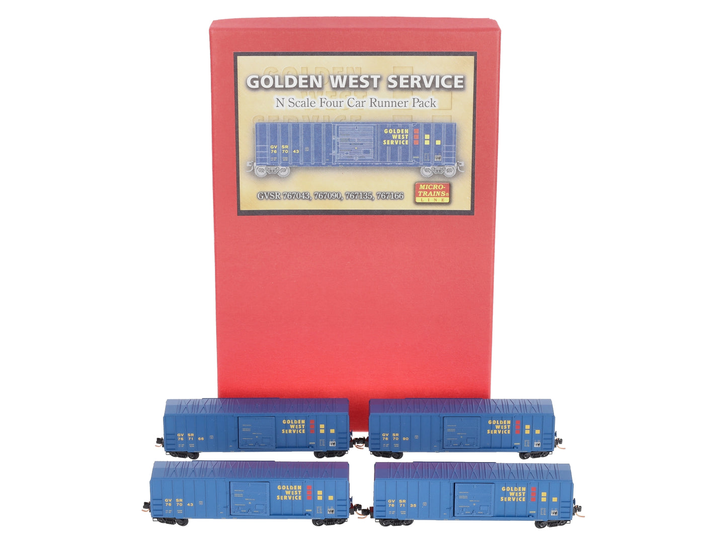 Micro-Trains 99300024 N GWS 50' Rib Side Single Door Boxcar Runner (Set of 4)