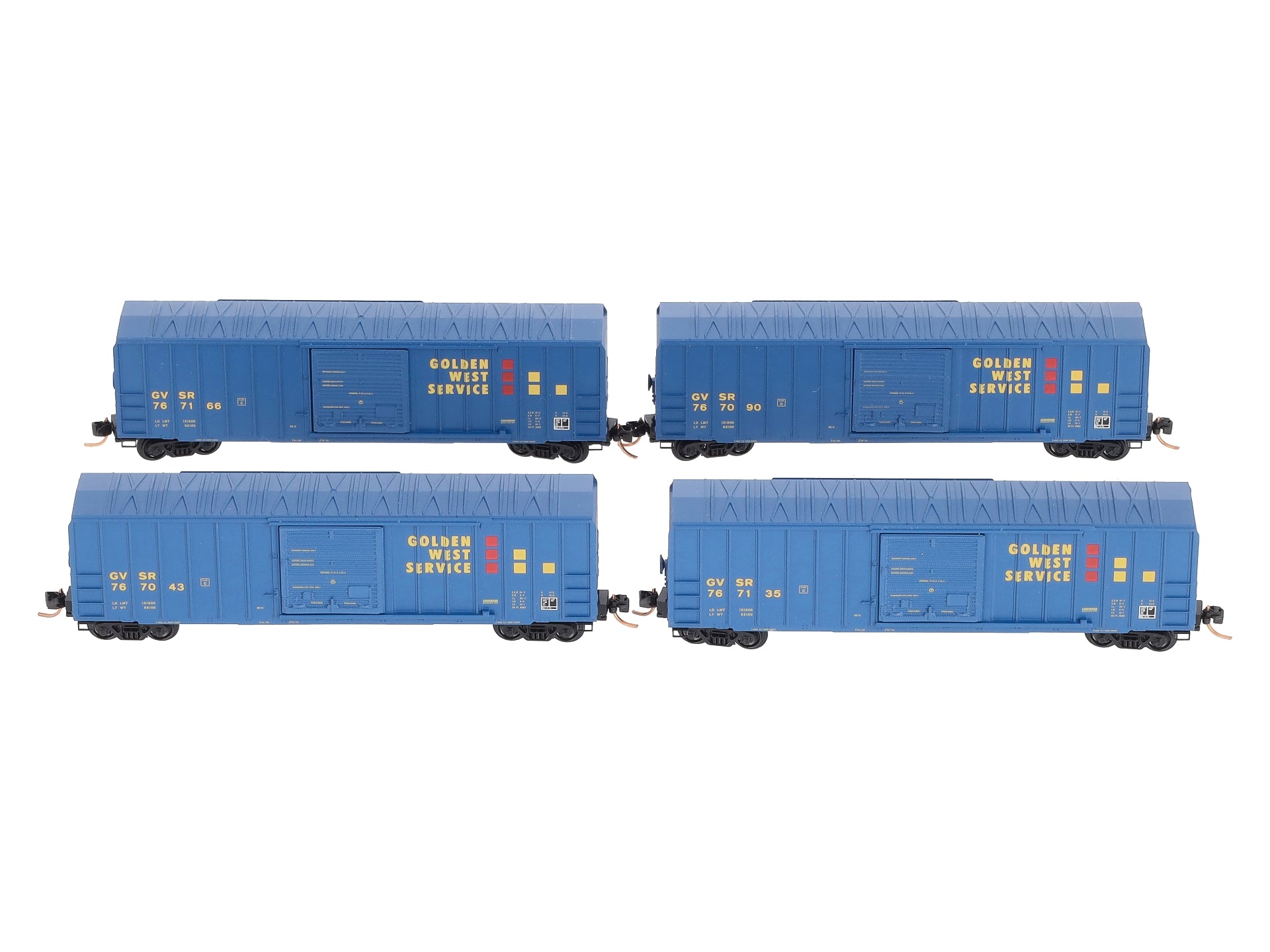 Micro-Trains 99300024 N GWS 50' Rib Side Single Door Boxcar Runner (Set of 4)