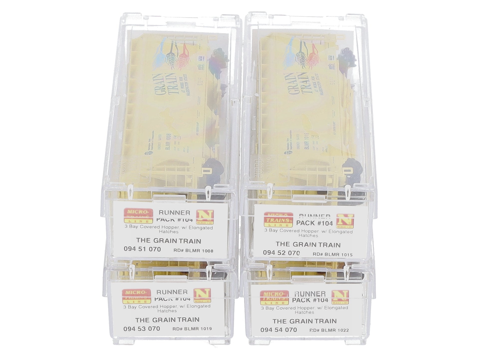 Micro-Trains 99300104 N Grain Train 3-Bay Covered Hopper Runner Pack (Set of 4) LN/Box
