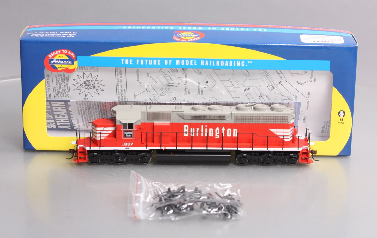 Athearn 98807 HO Chicago Burlington & Quincy/Colorado & Southern SD40 #887 w/DCC