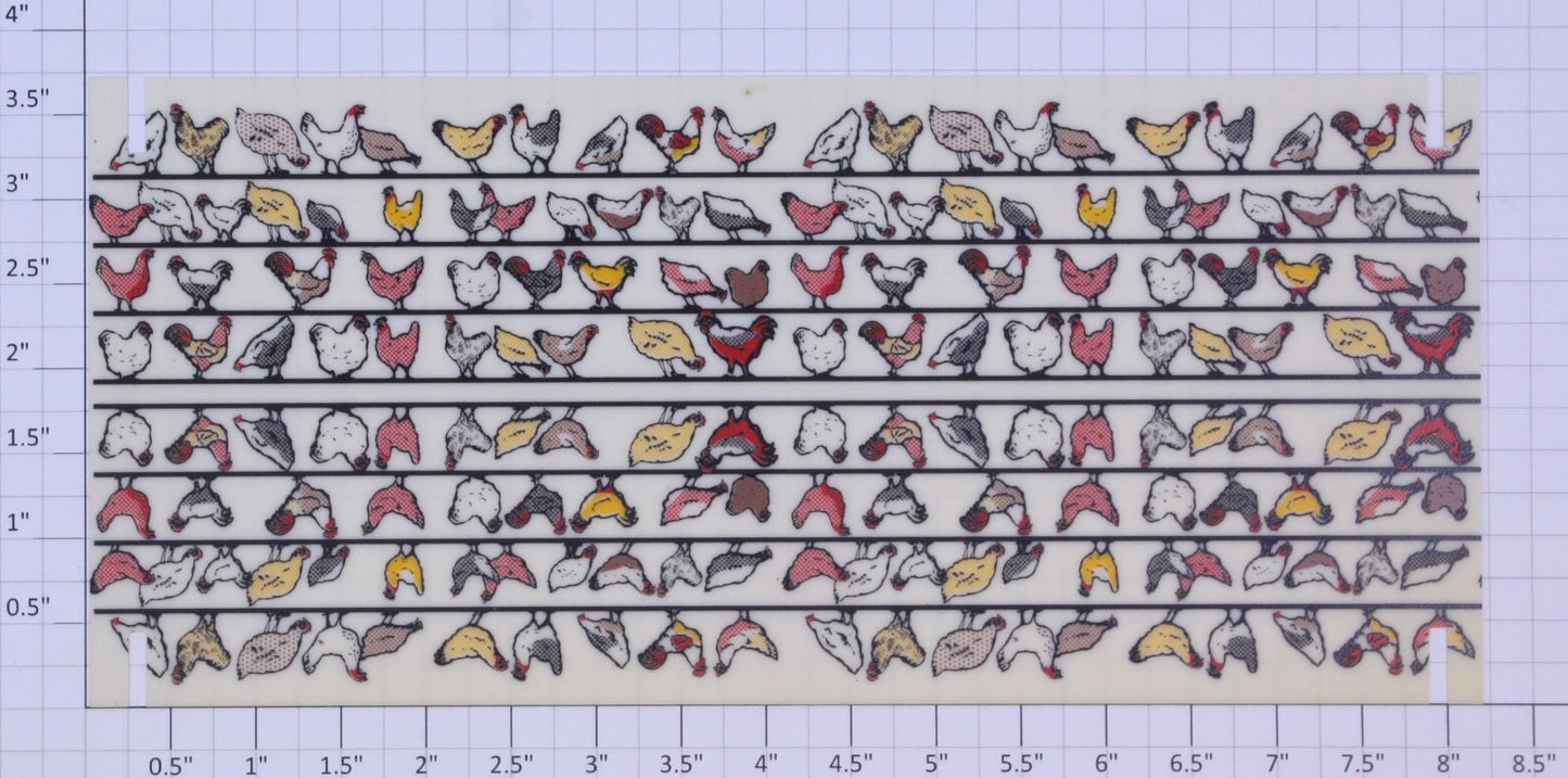 Lionel 19867-7 Printed Chicken Figure Screen Sheet (Set of 4)