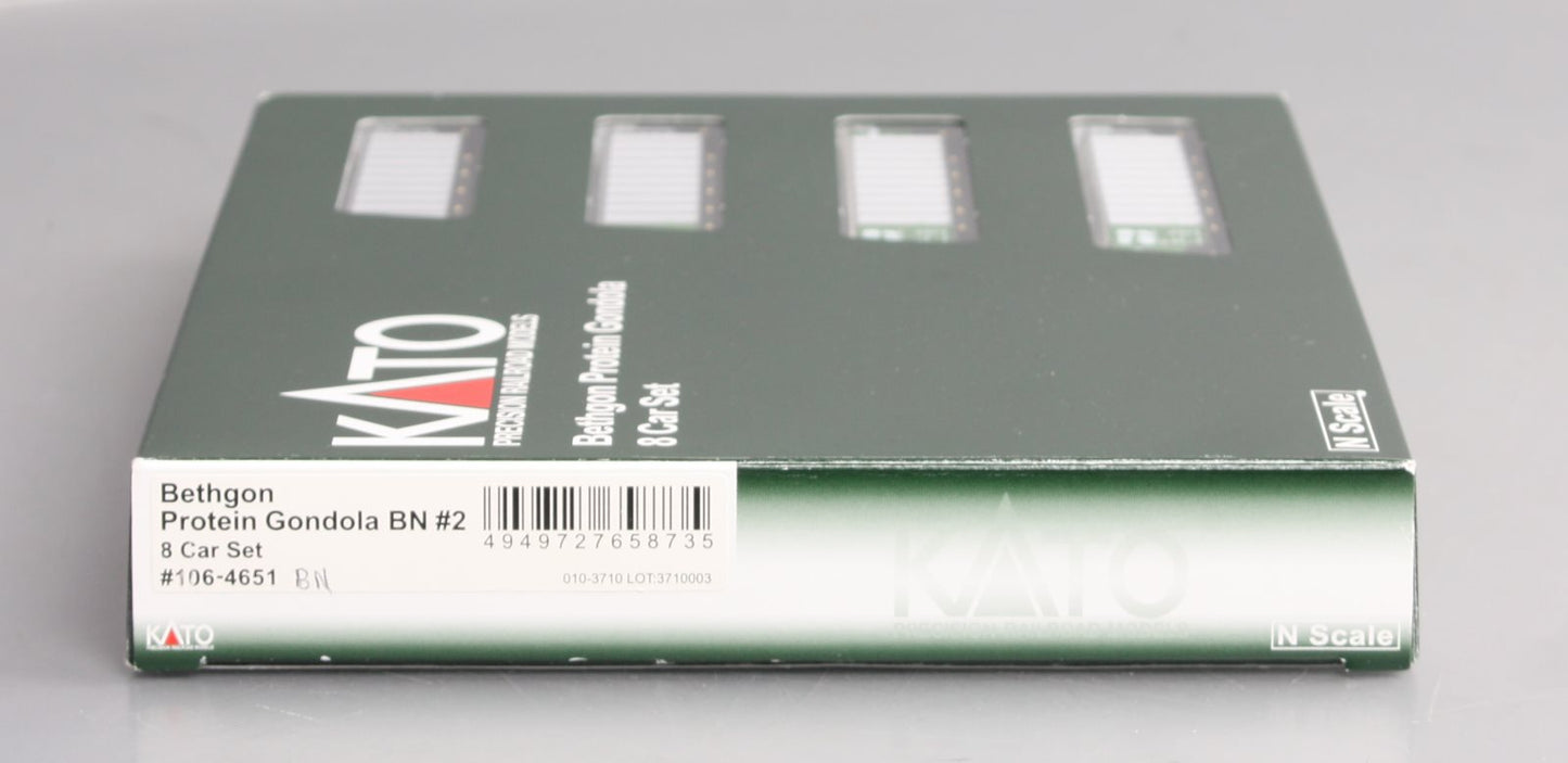 Kato 106-4651 N Burlington Northern Bethgon Protein Gondola Set #2