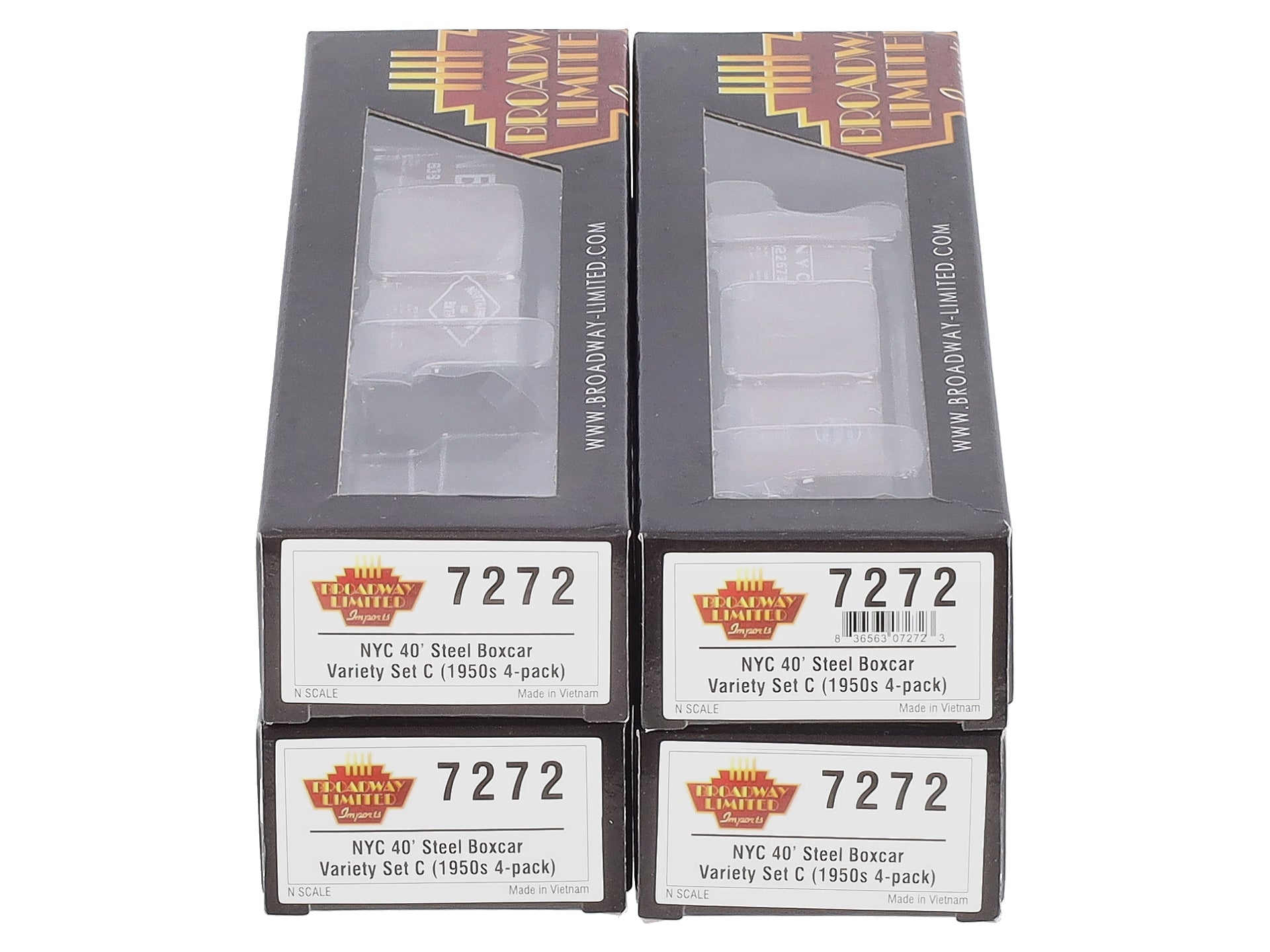 Broadway Limited 7272 N 1950's Steel Boxcar Variety Set C (Set of 4)