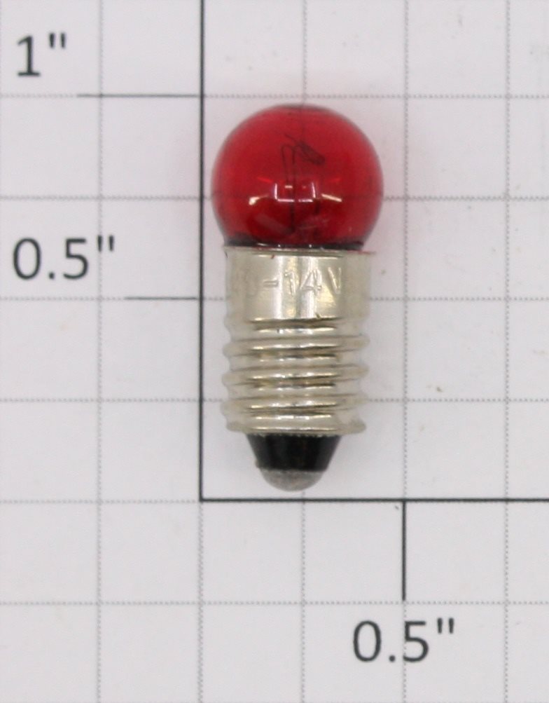 Lionel 1449R 14 Volt Screw Base Transparent Red Small Globe Light Bulb