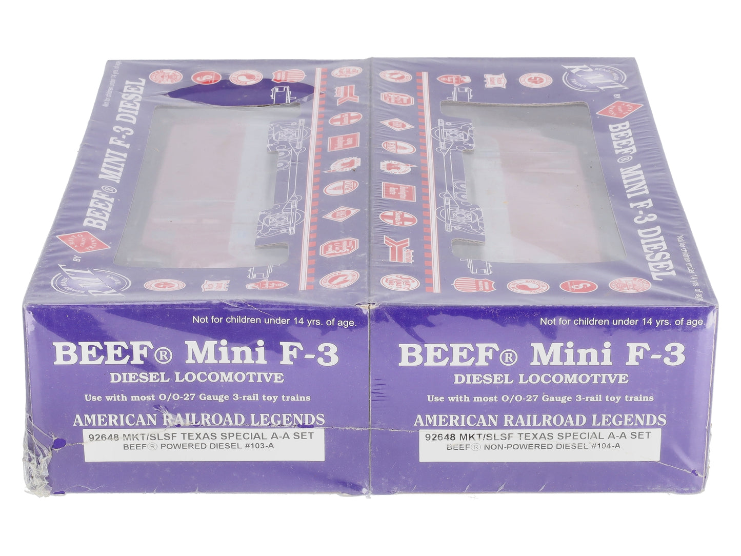 RMT 92648 O Gauge Texas Special BEEF Mini F-3 AA Locomotive Set ##103-A/104-A