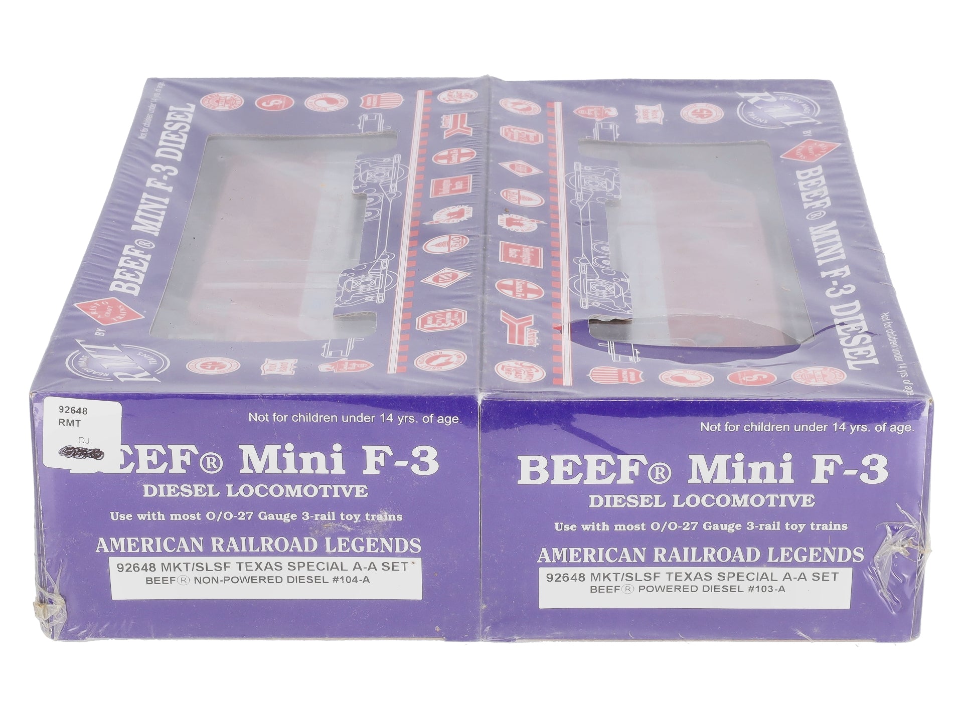 RMT 92648 O Gauge Texas Special BEEF Mini F-3 AA Locomotive Set ##103-A/104-A