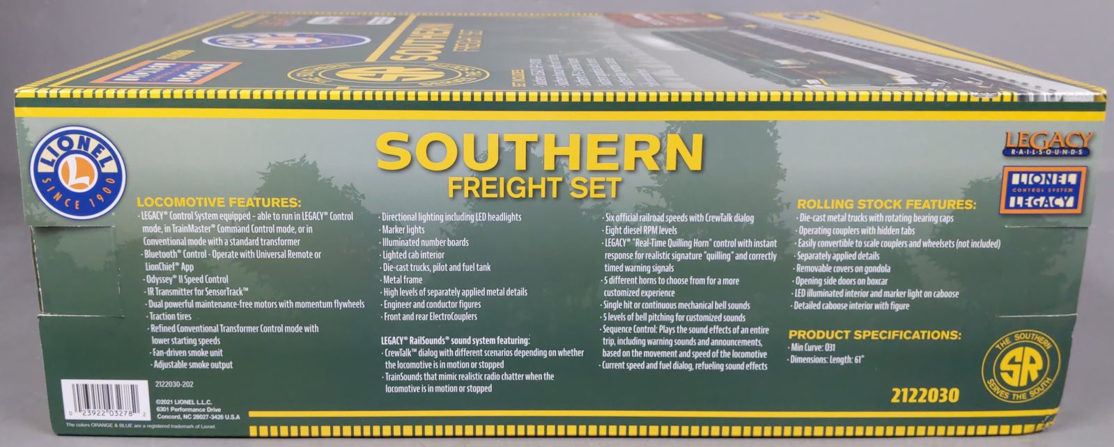 Lionel 2122030 O LEGACY Southern Freight Set LN/Box