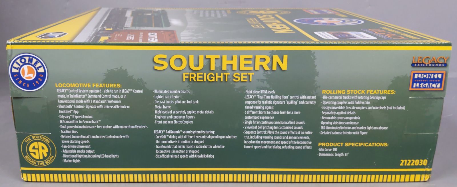 Lionel 2122030 O LEGACY Southern Freight Set LN/Box