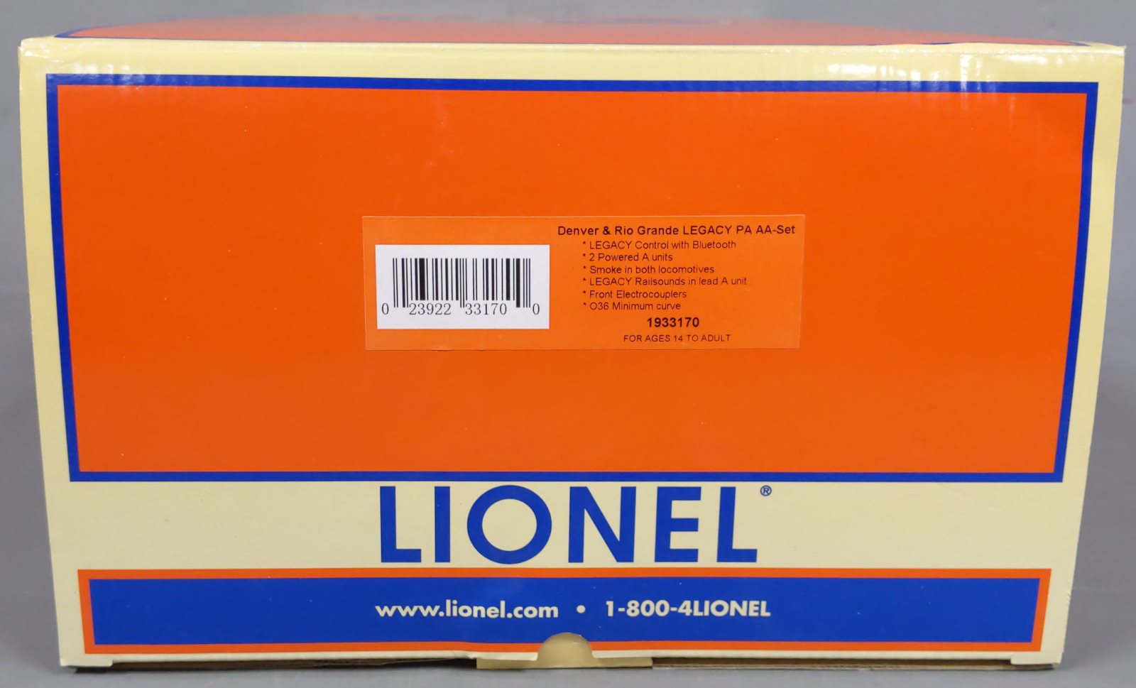 Lionel 1933170 O D&RGW Legacy Alco PA AA Diesel Locomotive Set #6001/6003