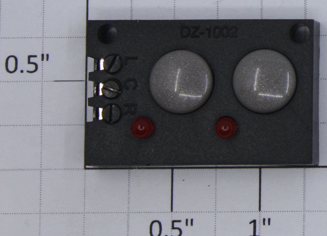 Z-Stuff DZ-1002 Gray 2-Button Remote Switch Controller with Red LED's