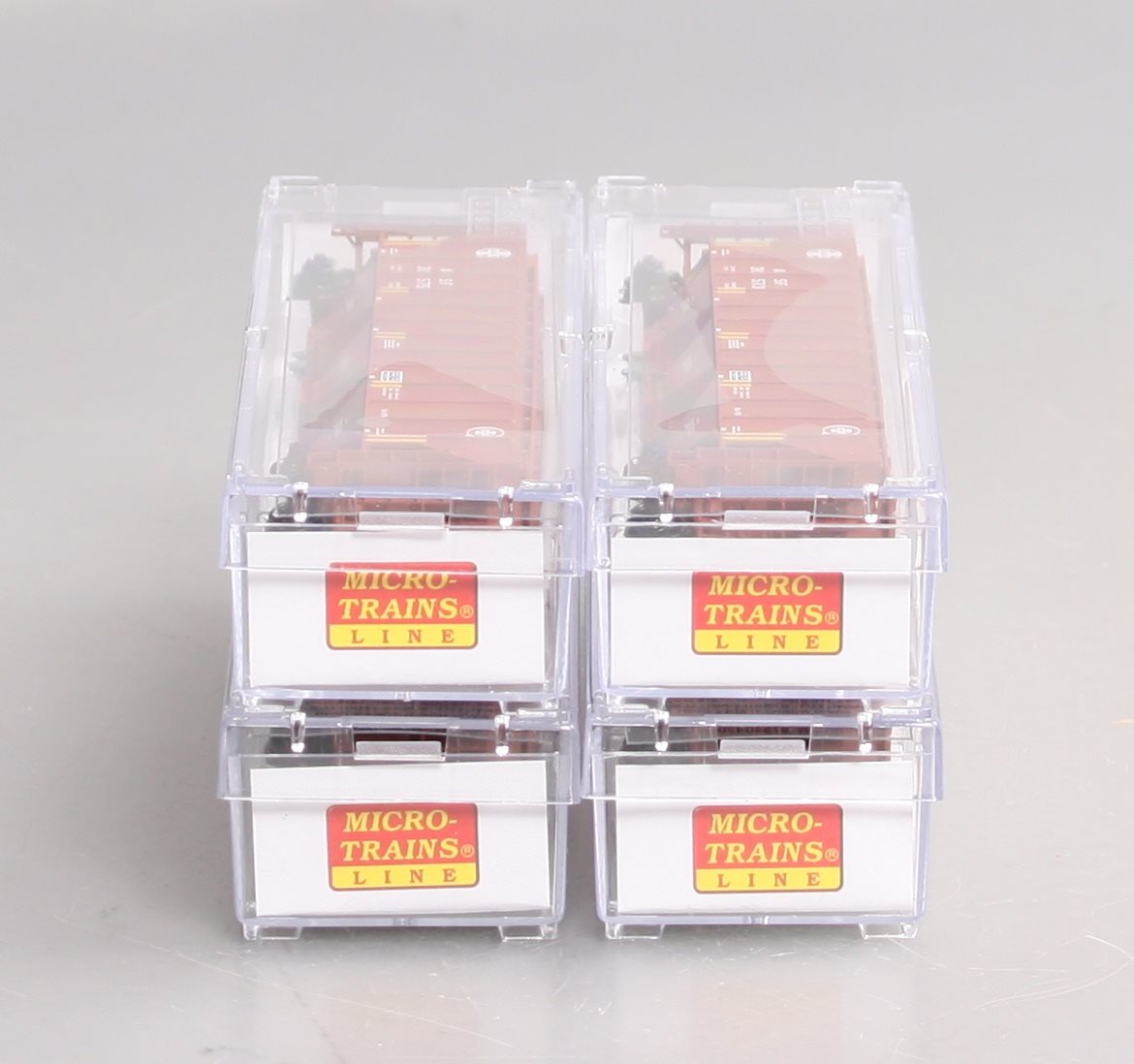 Micro-Trains 99300136 N ATSF 3-Bay High-Side Covered Hopper (Set of 4) LN/Box