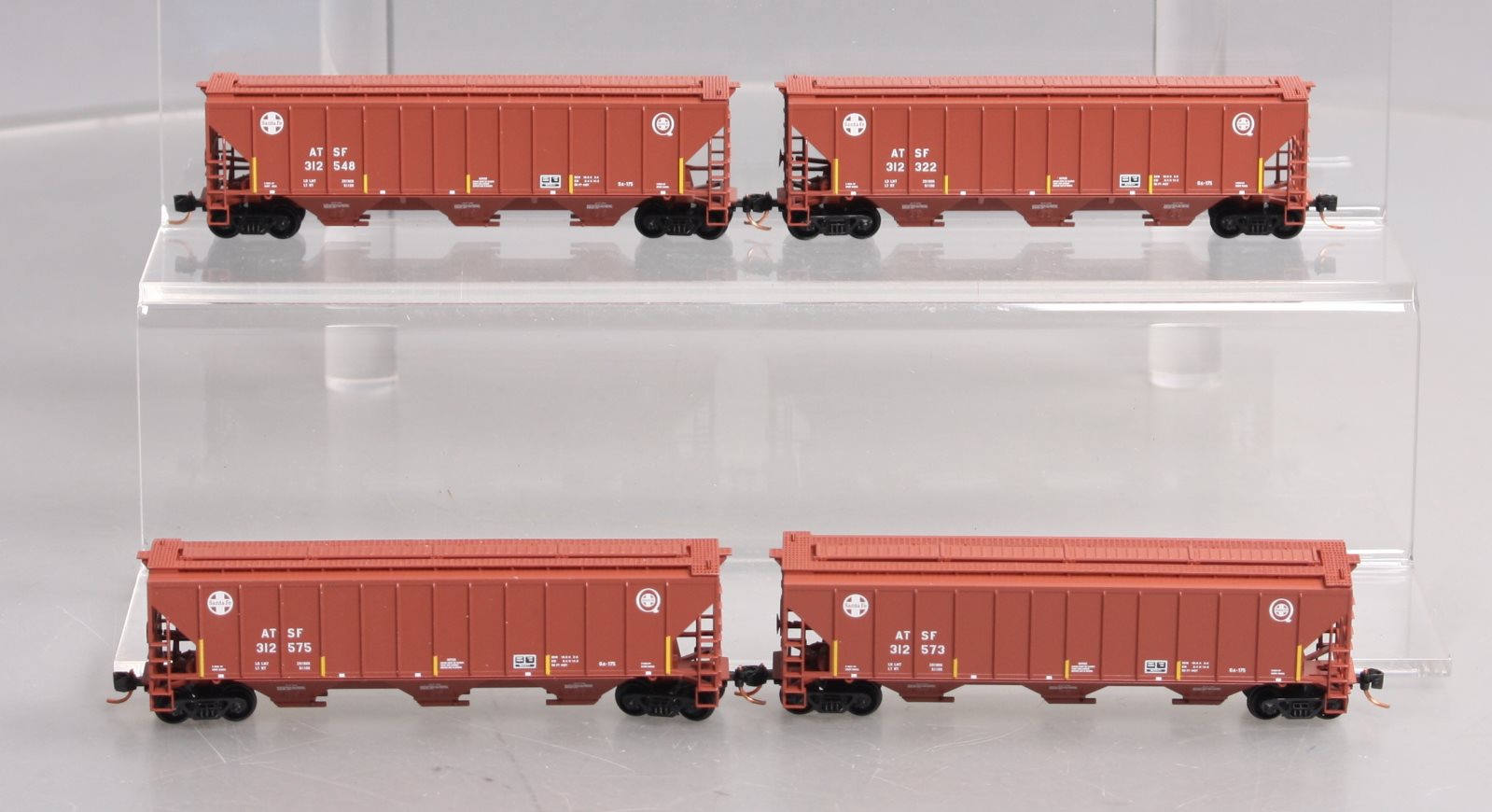 Micro-Trains 99300136 N ATSF 3-Bay High-Side Covered Hopper (Set of 4) LN/Box